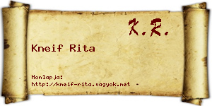 Kneif Rita névjegykártya